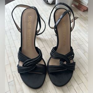Stuart Weitzman black sandal heel